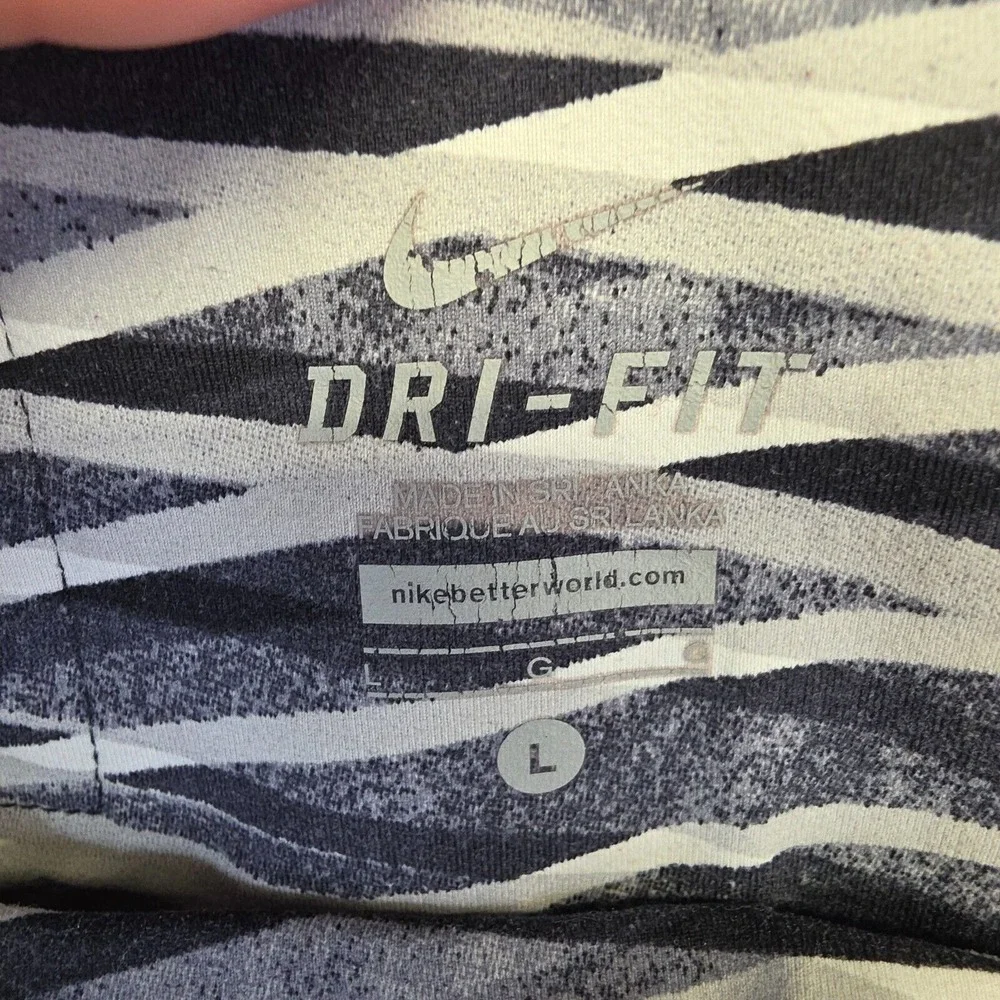Nike Leggings Womens L Gray Skinny Mid Rise Capri Stretch Running Athleisure Gym